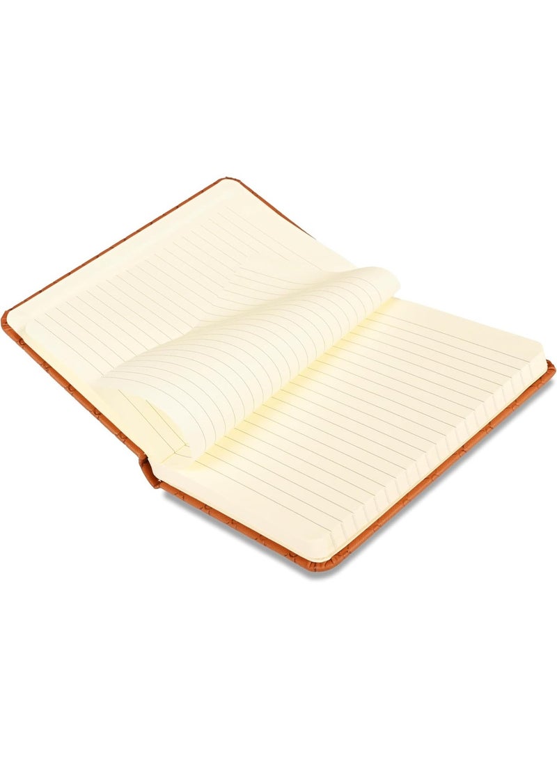 FIS® Executive Notebook, Italian PU Materials, A6 Size(105x148mm,) Round Corners, 96 Sheets, Single Ruled, 70gsm Italian Ivory Paper with Elastic Band Closure, 1 Piece, Brown Color-FSNBEXA6BRD2 - Image 5